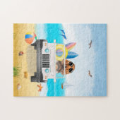 Cocker Spaniel Dog Fahren am Strand Puzzle (Horizontal)