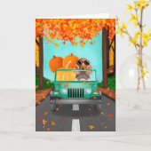 Cocker Spaniel Dog Fall Pumpkin Karte (Gelbe Blume)