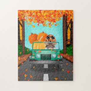 Cocker Spaniel Dog Fall Pumpkin Puzzle