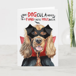 Cocker Spaniel Dog Funny Count DOGcula Halloween Feiertagskarte