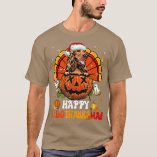Cocker Spaniel Dog Hallothanksmas Halloween Thanks T-Shirt