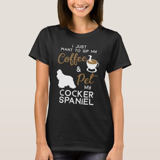 Cocker Spaniel Dog Kaffeehalter Xmas Geburtstag T-Shirt (Vorderseite)