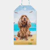Cocker Spaniel Dog on Beach Geschenkanhänger (Rückseite)