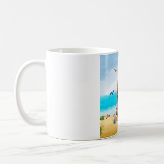 Cocker Spaniel Dog on Beach Kaffeetasse (Links)