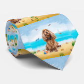 Cocker Spaniel Dog on Beach Krawatte (Gerollt)