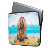Cocker Spaniel Dog on Beach Laptopschutzhülle (Vorderseite Links)