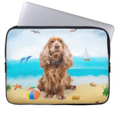 Cocker Spaniel Dog on Beach Laptopschutzhülle (Vorderseite)