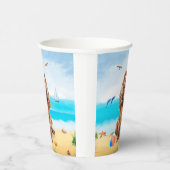 Cocker Spaniel Dog on Beach Pappbecher (Rechts)