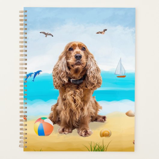 Cocker Spaniel Dog on Beach Planer (Vorderseite)