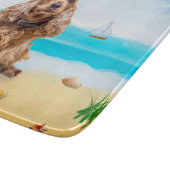 Cocker Spaniel Dog on Beach Schneidebrett (Ecke)
