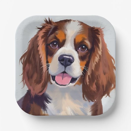Cocker Spaniel | Dog Painting Pet Pappteller (Vorderseite)