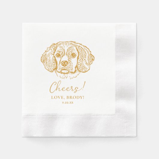 Cocker Spaniel Dog Personalisiert Cheers Serviette (Vorderseite)