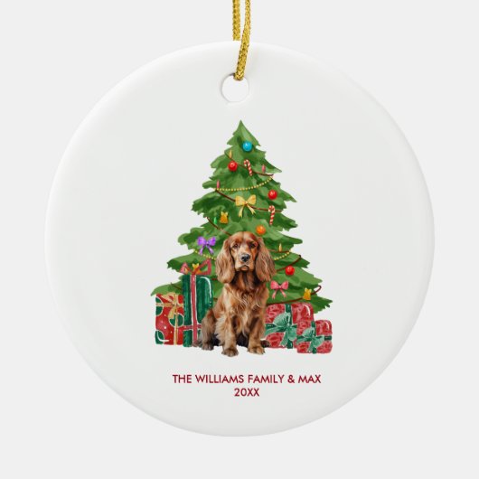 Cocker Spaniel Dog Personalisiert Weihnachten Keramik Ornament (Vorne)