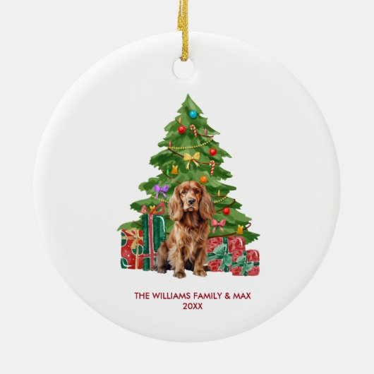 Cocker Spaniel Dog Personalisiert Weihnachten Keramik Ornament (Hinten)
