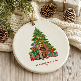 Cocker Spaniel Dog Personalisiert Weihnachten Keramik Ornament