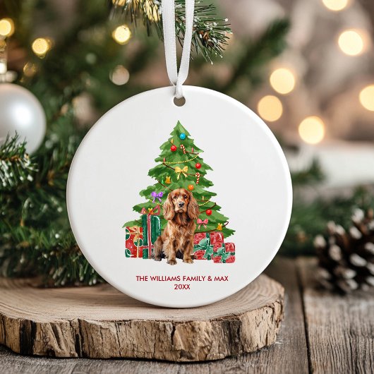 Cocker Spaniel Dog Personalisiert Weihnachten Keramik Ornament