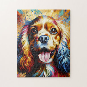Cocker Spaniel Dog Portrait Akrylic Art Print Puzzle
