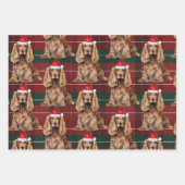 Cocker Spaniel Dog Red and Green Plaid Christmas Geschenkpapier Set (Vorderseite 2)