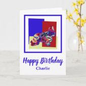 Cocker Spaniel Dog Red Blue Yellow Birthday Karte (Gelbe Blume)