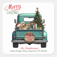 Cocker Spaniel Dog Retro Truck Weihnachten