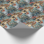Cocker Spaniel Dog Riding Motorrad Weihnachten Geschenkpapier (Ecke)