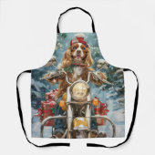 Cocker Spaniel Dog Riding Motorrad Weihnachten Schürze (Vorderseite)