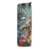 Cocker Spaniel Dog Riding Motorrad Weihnachten Thermosbecher (Nach links gedreht)