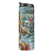 Cocker Spaniel Dog Riding Motorrad Weihnachten Thermosbecher (Nach rechts gedreht)