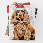 Cocker Spaniel Dog Rot und Grün Karierte Weihnacht Geschenkpapier Set (Beispiel)