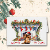 Cocker Spaniel Dog Santa Wait Weihnachtsfeuerplatz