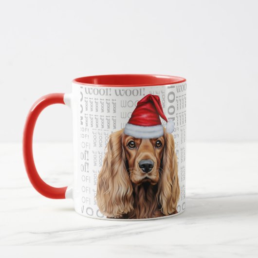 Cocker Spaniel Dog Santa Woof Christmas Tasse (Links)