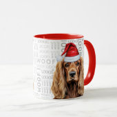 Cocker Spaniel Dog Santa Woof Christmas Tasse (VorderseiteRechts)