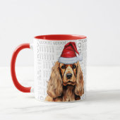 Cocker Spaniel Dog Santa Woof Weihnachten Tasse (Links)