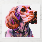 Cocker Spaniel Dog Schaumweinetikett (Einzelnes Label)