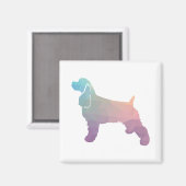 Cocker Spaniel Dog Silhouette Geometric Pattern Ps Magnet (Vorderseite/Rückseite)