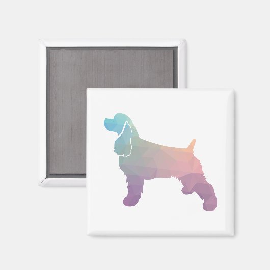 Cocker Spaniel Dog Silhouette Geometric Pattern Ps Magnet (Vorderseite/Rückseite)