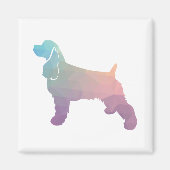Cocker Spaniel Dog Silhouette Geometric Pattern Ps Magnet (Vorne)