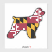 Cocker Spaniel Dog Silhouette with Maryland Flag Aufkleber (Blatt)
