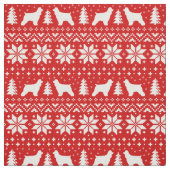 Cocker Spaniel Dog Silhouetten Weihnachtsfeiertag Stoff (Muster)