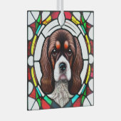 Cocker Spaniel Dog "Stains Glass" Ornament Aus Glas (Vorderseite Rechts)