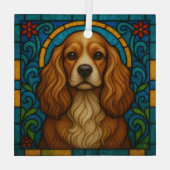 Cocker Spaniel Dog "Stains Glass" Ornament Aus Glas (Rückseite)