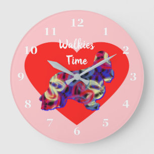 Cocker Spaniel Dog Valentine's Day Heart Pink Große Wanduhr
