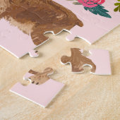 Cocker Spaniel Dog Vintag Florals pink Puzzle (Seite)