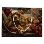 Cocker Spaniel Dog Weihnachtsfest Große Geschenktüte (Rückseite)