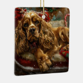 Cocker Spaniel Dog Weihnachtsfest Keramikornament (Rechts)