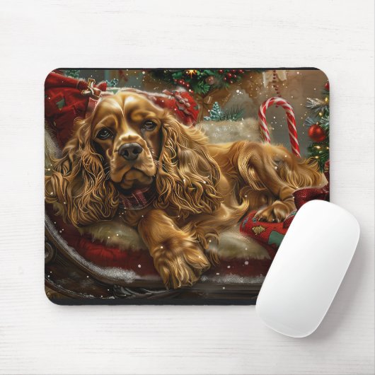 Cocker Spaniel Dog Weihnachtsfest Mousepad (Mit Mouse)