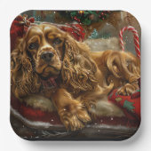 Cocker Spaniel Dog Weihnachtsfest Pappteller (Vorderseite)
