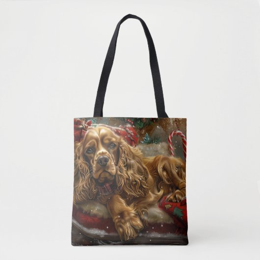 Cocker Spaniel Dog Weihnachtsfest Tasche (Vorderseite)