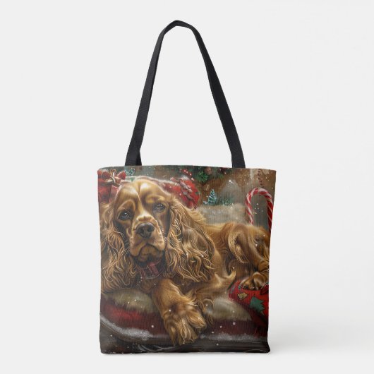 Cocker Spaniel Dog Weihnachtsfest Tasche (Rückseite)