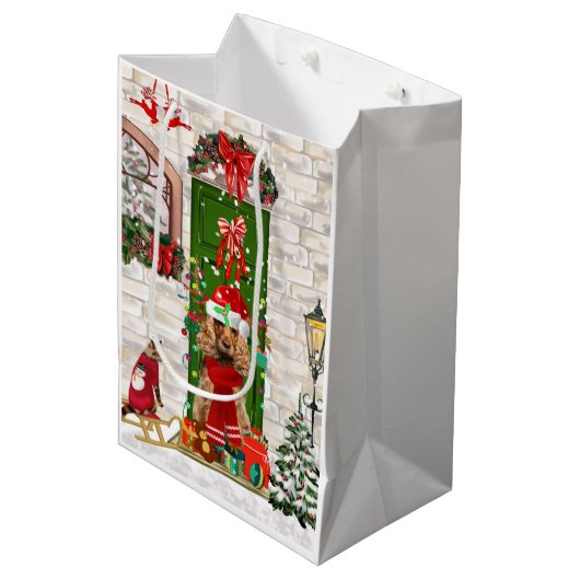 Cocker Spaniel Dog Weihnachtsgeschenk Tasche Mittlere Geschenktüte (Vorderseite Schrägansicht)